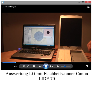 Auswertung LG mit Flachbettscanner Canon LIDE 70